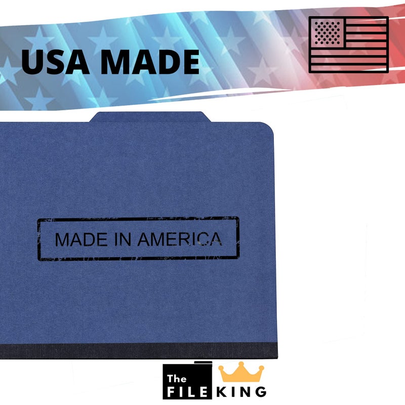 The File King Classification Folders 2 Dividers Letter Size - Pale Blue, 10 Pack | Pressboard Classification Folder | 2-Inch Expansion | Made in USA | Medical File Folders with Dividers and Prongs - Image 5